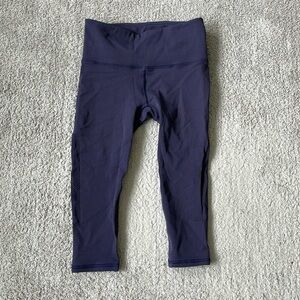 EC Lululemon Reveal Cropped Leggings - Midnight Blue - Size XS